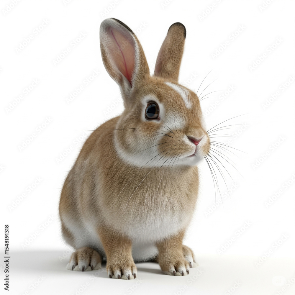 Obraz premium white rabbit on white background