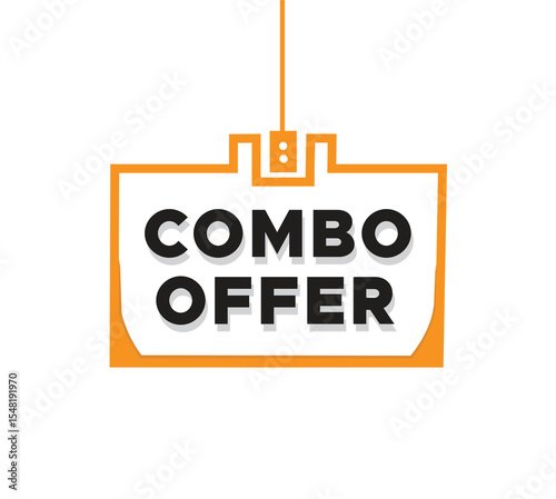 Combo offer hanging badge sign element banner icon illustration design on white background. vector web graphic.
