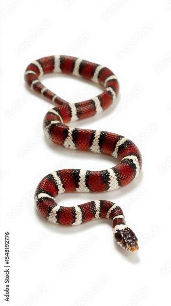 Naklejka premium Colorful Lampropeltis triangulum showcasing striking patterns against a white background