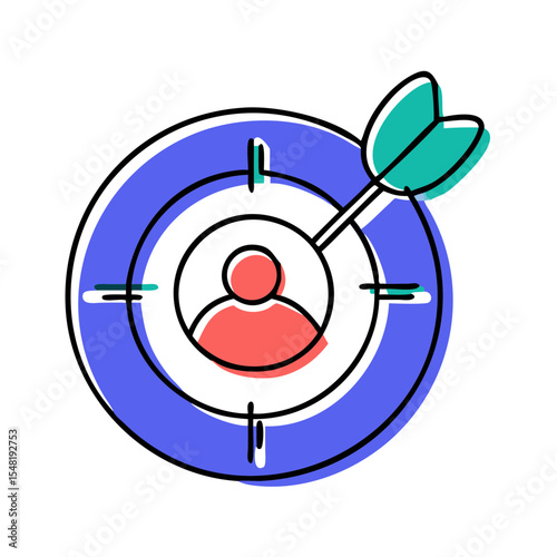 Target audience icon with user and focus