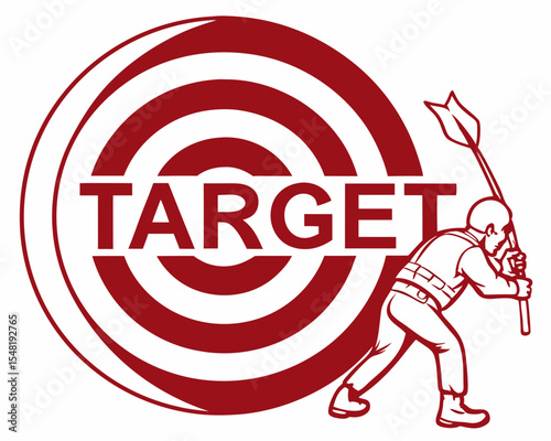 Red target icon with word TARGET in center