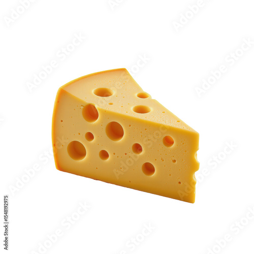 Wallpaper Mural Yellow Cheese Slice with Holes Isolated on White Background Perfect for Culinary and Food Related Themes Torontodigital.ca