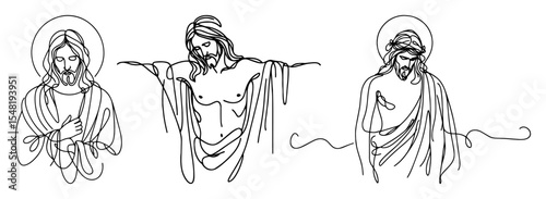 religious portraits of jesus line drawing