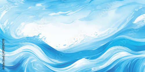 Ocean-Inspired Watercolor Background in Subtle Blue and White Tones Perfect for Soft Branding Design. Minimalistic Blue and White Watercolor Wash for Clean, Calm, and Modern Background Applications
