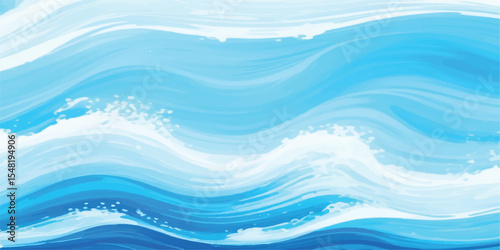 Soft Blue and White Watercolor Background with Flowing Wave Textures for Calm and Elegant Digital Interfaces. Peaceful Gradient Watercolor Composition in Blue and White for Website Banners