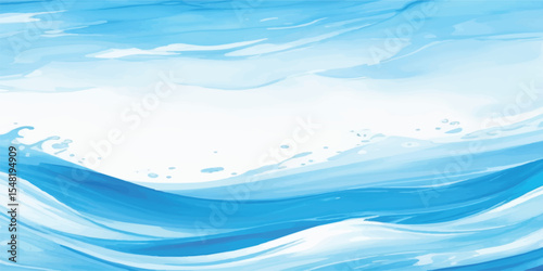 Soft Blue and White Watercolor Background with Flowing Wave Textures for Calm and Elegant Digital Interfaces. Peaceful Gradient Watercolor Composition in Blue and White for Website Banners