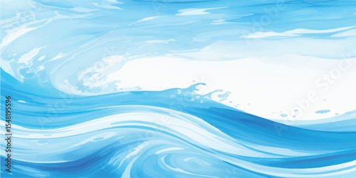 Minimal Abstract Watercolor in Blue and White Gradient for Sophisticated Web and Stationery Designs. Gentle Blue and White Watercolor Flow Background Evoking a Peaceful Sea Breeze for Digital Projects