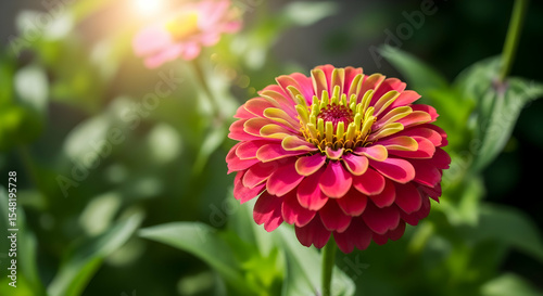 Radiant Zinnia Flower Blooming With Vibrant Colors In The Garden