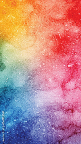 Vibrant Watercolor Rainbow Gradient Abstract Background.