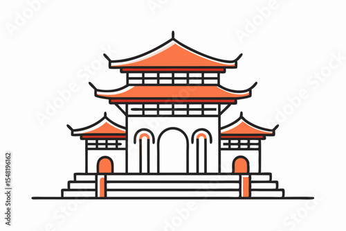 chinese castle vector illustration