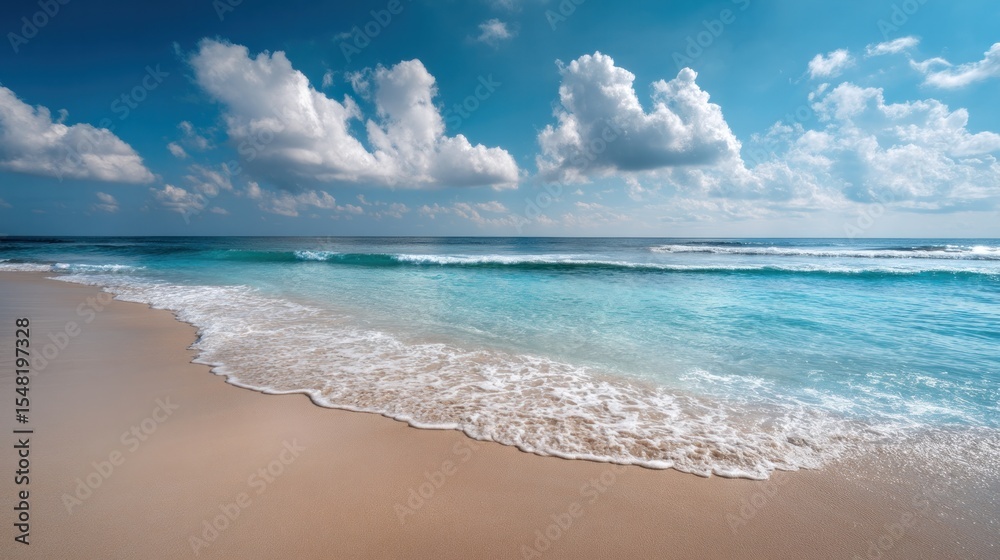 Fototapeta premium Tranquil Tropical Beach Wave Zoom Background For Meetings