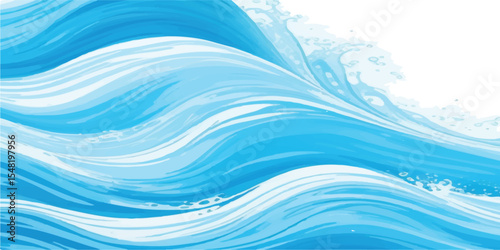 Peaceful Abstract Watercolor Background in Soft Blue and White Tones for Ocean-Inspired Web and Print Designs. Calm Ocean-Themed Watercolor Texture with Gentle Blue and White Flow, Perfect design