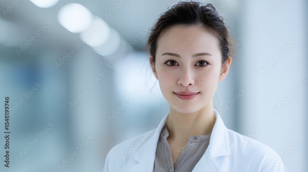 Obraz premium Confident Asian female doctor healthcare professional portrait