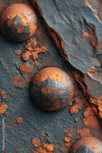 Exploring the intricate beauty of oxidized metal with textured surfaces and rich color contrasts