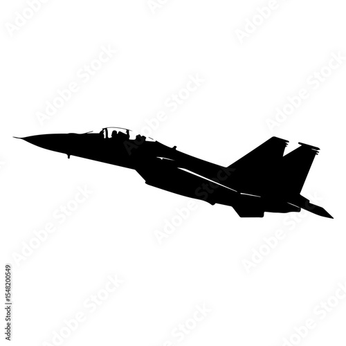 jet fighter plane silhouette icon vector flat design on white background