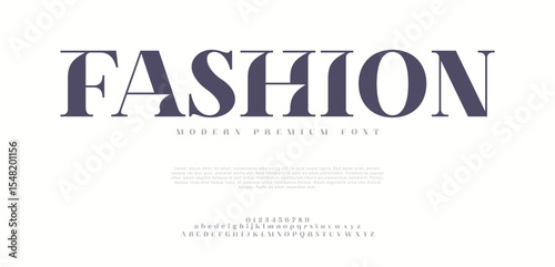 Fashion font alphabet. Minimal modern urban fonts for logo, brand etc. Typography typeface uppercase lowercase and number. vector illustration