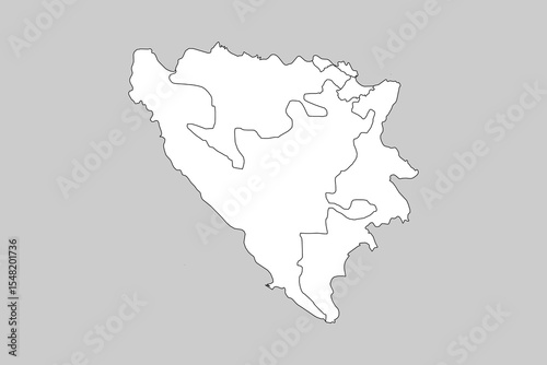 Bosnia and Herzegovina map icon. Bosnia and Herzegovina outline map. Simple icon design. Vector illustration