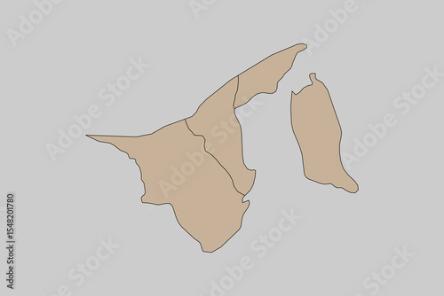 Brunei map icon. Brunei outline map. Simple icon design. Vector illustration