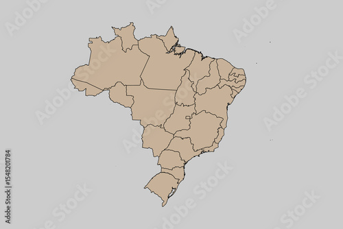 Brazil map icon. Brazil outline map. Simple icon design. Vector illustration
