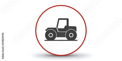 Tractor vehicle farm agriculture farming machinery equipment transport transportation industry icon logo