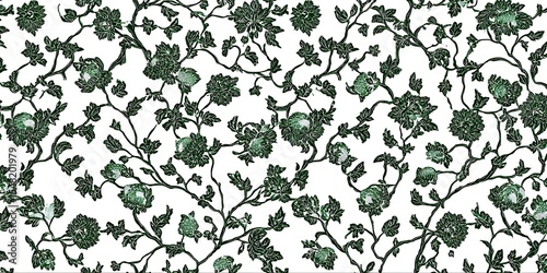 Floral pattern flower botanical vintage garden blossom leaf nature plant artistic elegant design drawing 100