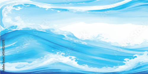 Soft Blue and White Watercolor Wave Background with a Serene Gradient Flow for Relaxing Visual Projects. Abstract Water-Inspired Background in Soft Blue with Watercolor Wash and Gentle design