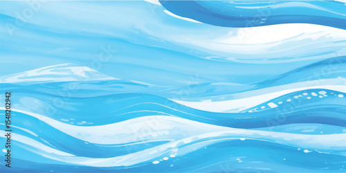 Abstract Blue and White Pastel Watercolor Background with Ocean-Inspired Flow and Gentle Texture. Cool and Serene Watercolor Wave Design with Smooth Blue and White Tones for Background Decoration