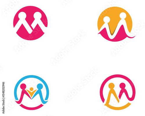 Adoption and community care Logo template vector