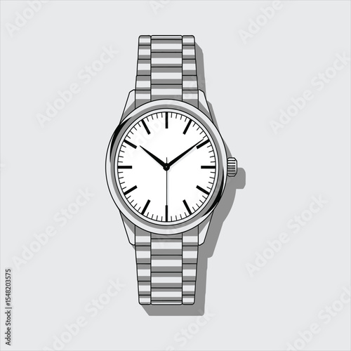 wrist watch isolated on white background vector and illustration 