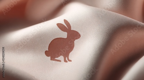Exploring the delicate silhouette of a bunny print on a soft pastel napkin, perfect for spring celebrations and cozy gatherings
