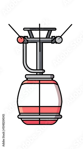Cableway gondola lift cable car aerial tramway ropeway transportation ski resort travel tourism vector