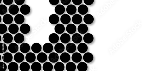 Black tiles wall. round marble textures, ball tiles. Top view pavement circle block black texture with seamless patterns floor background. Air Bubble wrap texture background. Textured Background.