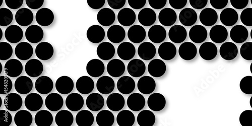 Black tiles wall. round marble textures, ball tiles. Top view pavement circle block black texture with seamless patterns floor background. Air Bubble wrap texture background. Textured Background.