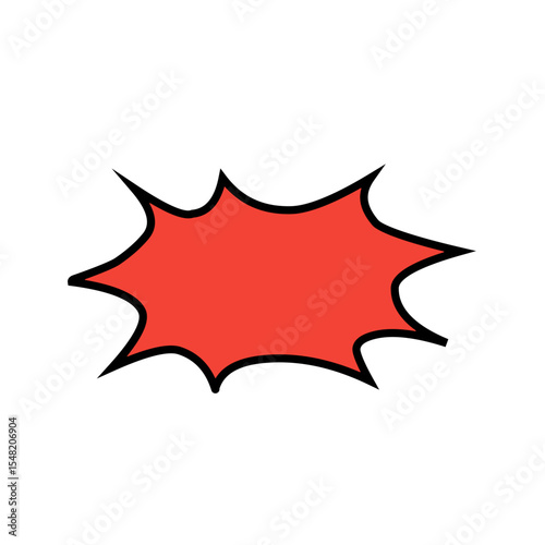 Manga speech bubble. Comic text frame with pop art halftone dotted effect. Balloon chat shape for dialog. Vector cloud for shock shout and scream action messages. Irregular cartoon decoration