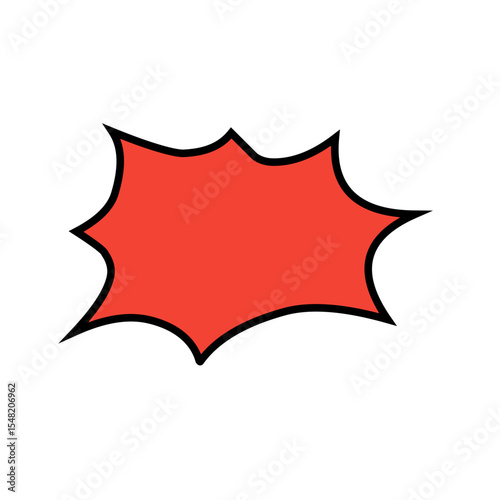 Manga speech bubble. Comic text frame with pop art halftone dotted effect. Balloon chat shape for dialog. Vector cloud for shock shout and scream action messages. Irregular cartoon decoration