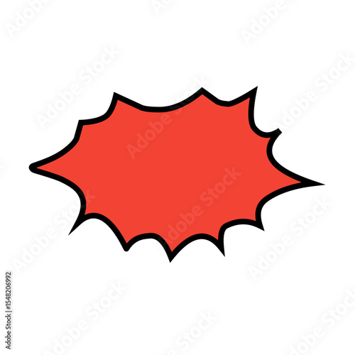 Manga speech bubble. Comic text frame with pop art halftone dotted effect. Balloon chat shape for dialog. Vector cloud for shock shout and scream action messages. Irregular cartoon decoration