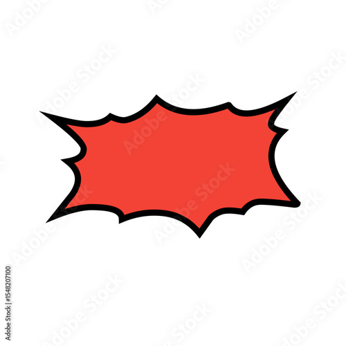 Manga speech bubble. Comic text frame with pop art halftone dotted effect. Balloon chat shape for dialog. Vector cloud for shock shout and scream action messages. Irregular cartoon decoration