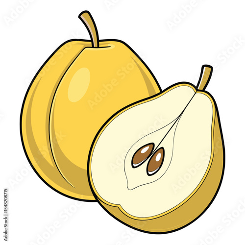 Two Pears, One Whole and One Halved
