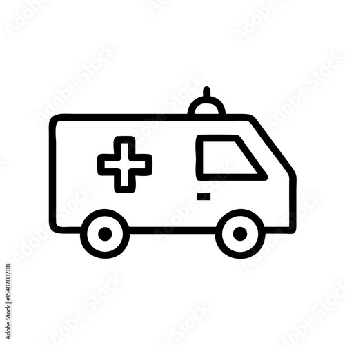 ambulance on transparent background for web and graphic design
