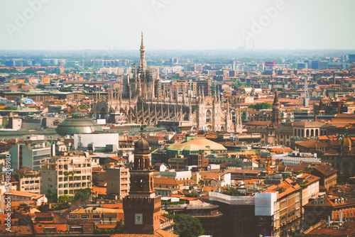 Cityscape of Milan with the Cathedral