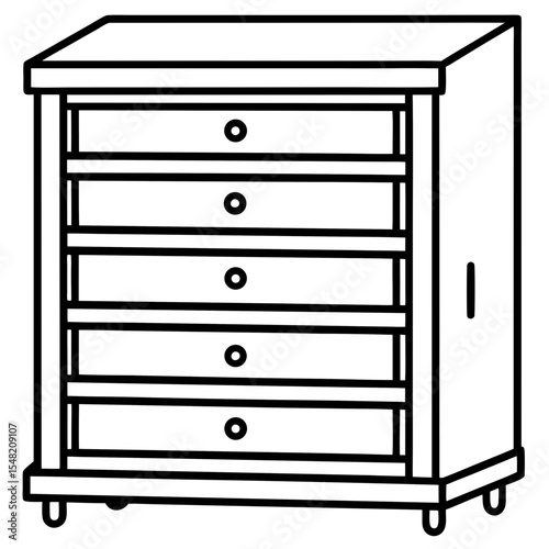 Workshop Cabinet Outline Vector Design