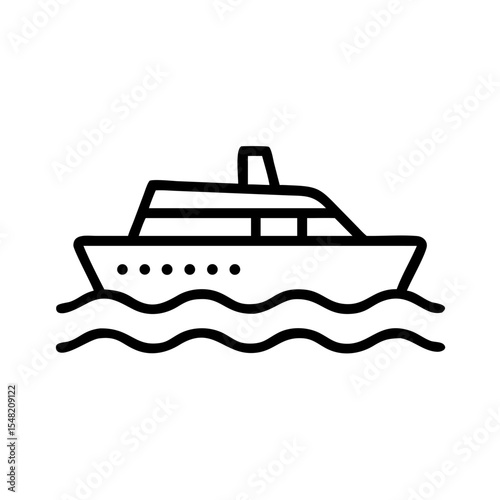 cruise ship on transparent background for web and graphic design