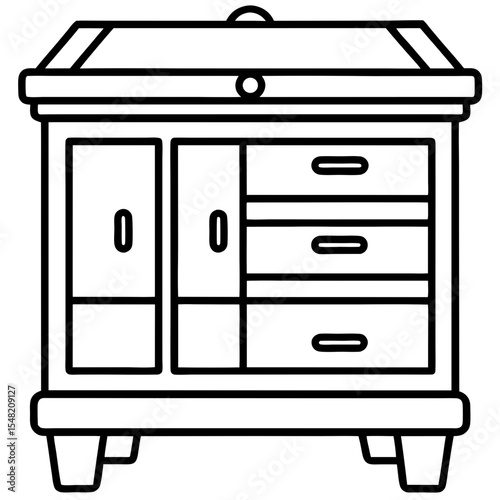 Workshop Cabinet Outline Vector Design