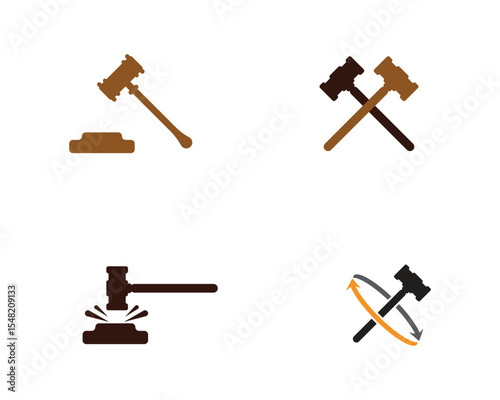 Hammer court Vector icon design illustration