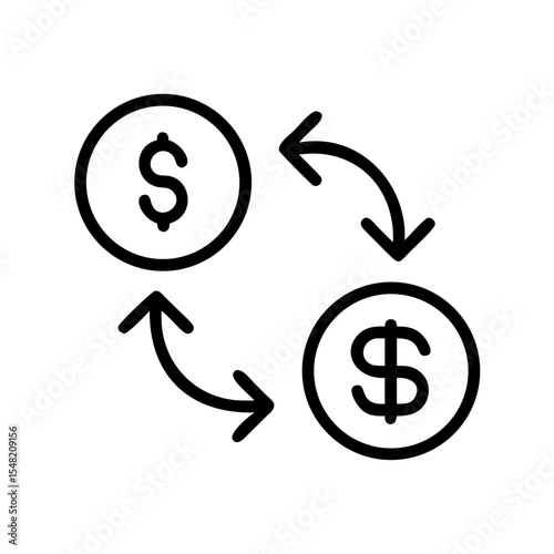 currency exchange dollar euro on transparent background for web and graphic design