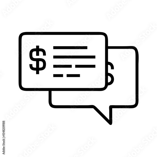 financial message transaction chat on transparent background for web and graphic design