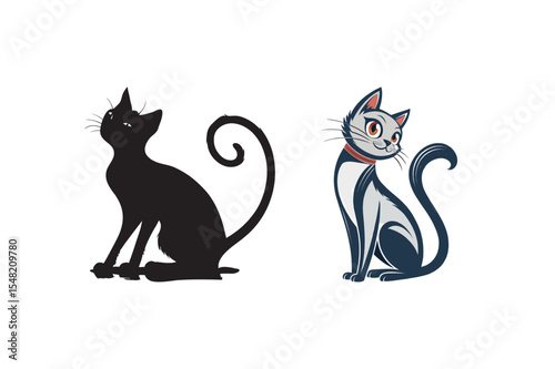 black and white cats