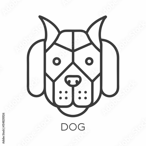Stylish Minimalist Dog Head Logo Design