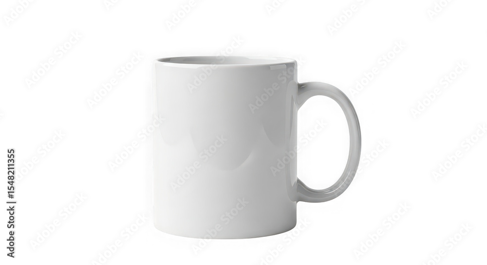 Fototapeta premium White ceramic mug isolated on transparent background