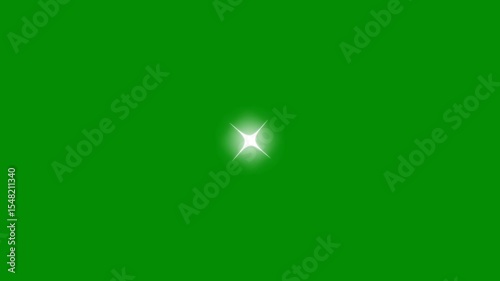 Twinkle light stars sparkling, Star twinkling for festive holiday event. night sky, Glow twinkle movement timeline. glowing shining stars, twinkle stars at sky, green background. 4k animation